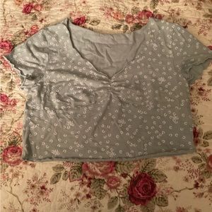 Shein floral green croptop